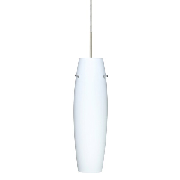 Besa Lighting Suzi Cord Pendant, Opal Matte, Satin Nickel Finish, 1x100W Incandescent 1JT-489707-SN - main